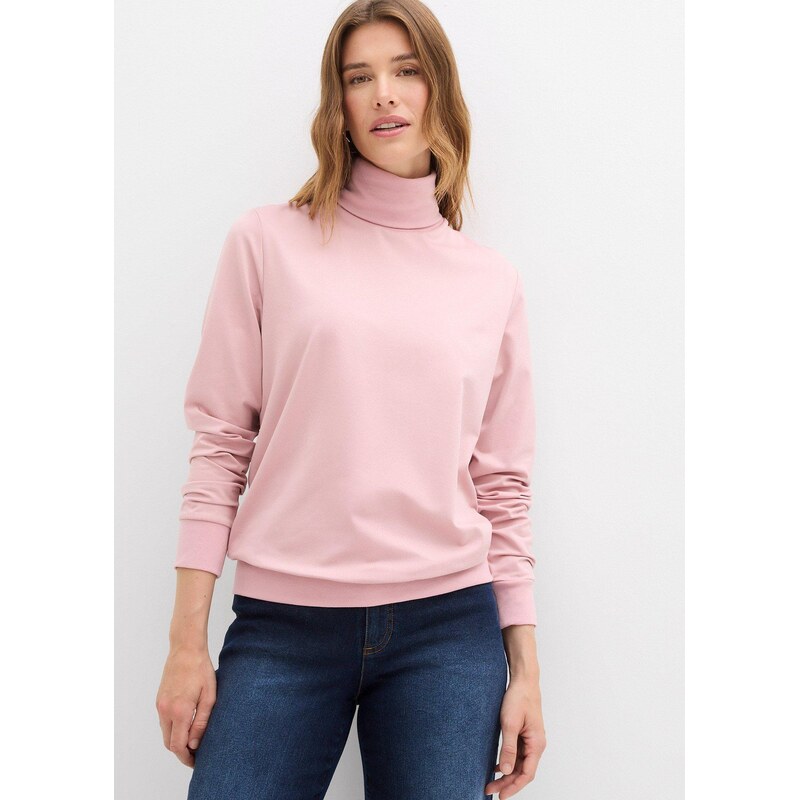 bonprix Teplé flísové termo tričko s rolákovým golierom, farba ružová 65806139