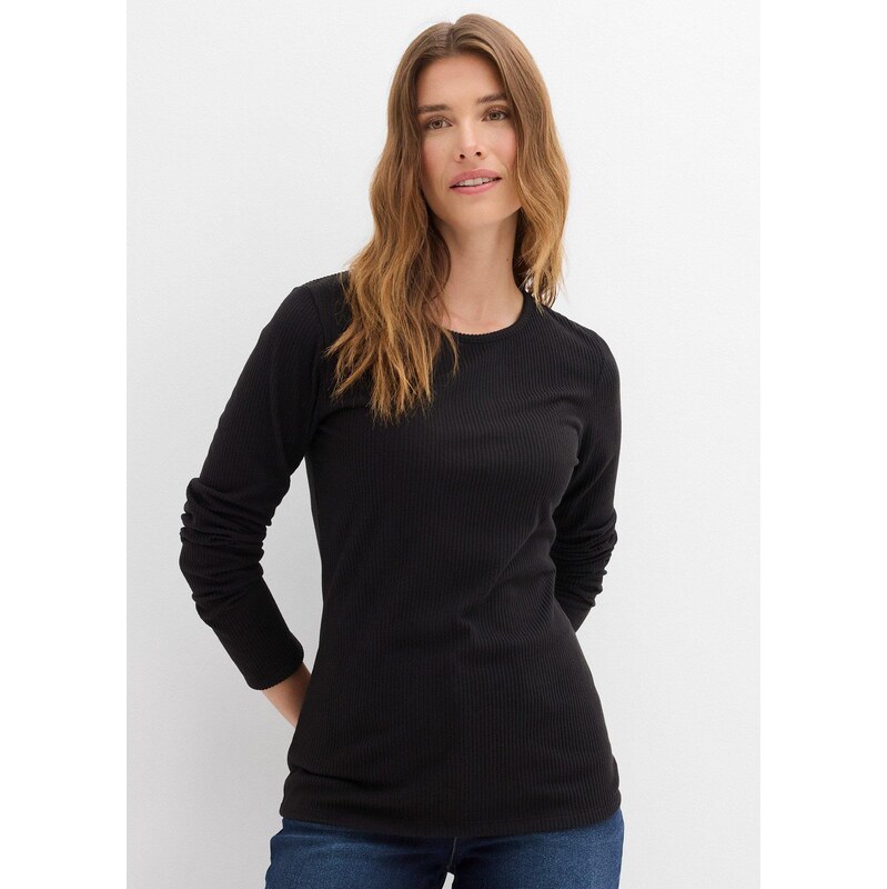 bonprix Termo tričko, vrúbkované, farba čierna 65806162