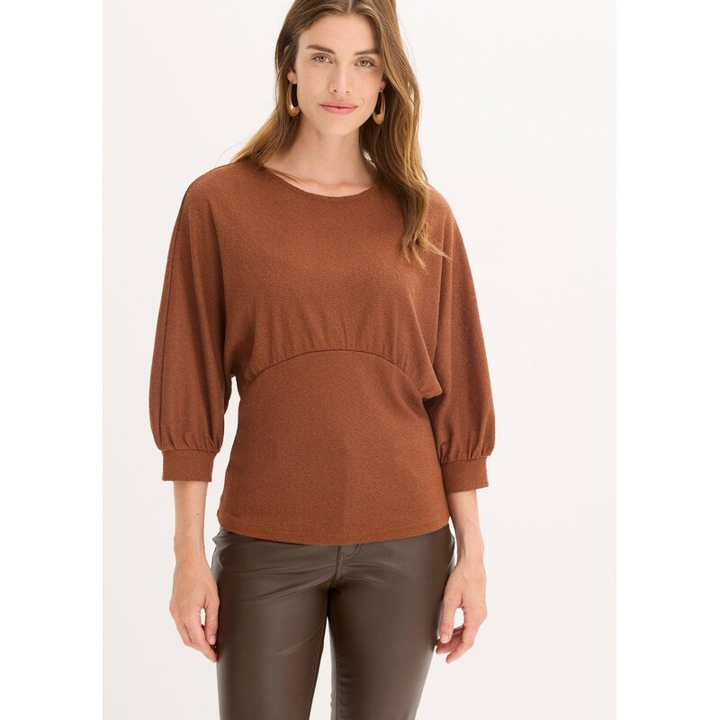 bonprix Tričko buklé, farba hnedá 65806276
