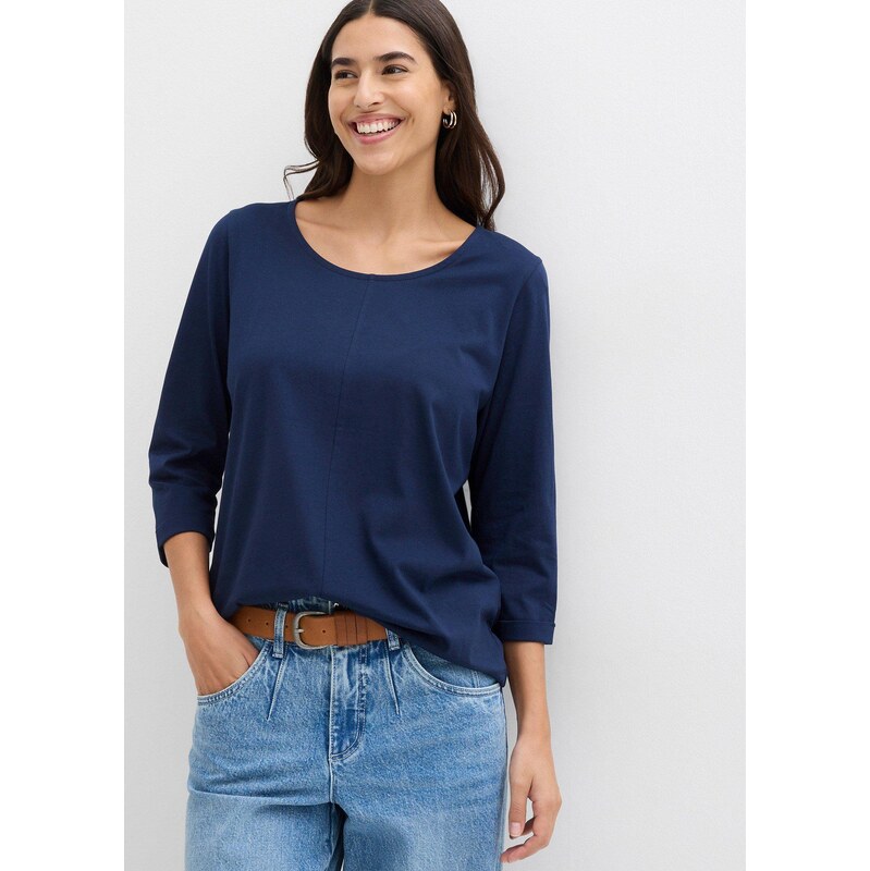 bonprix Tričko z čistej bavlny, farba modrá 65806309