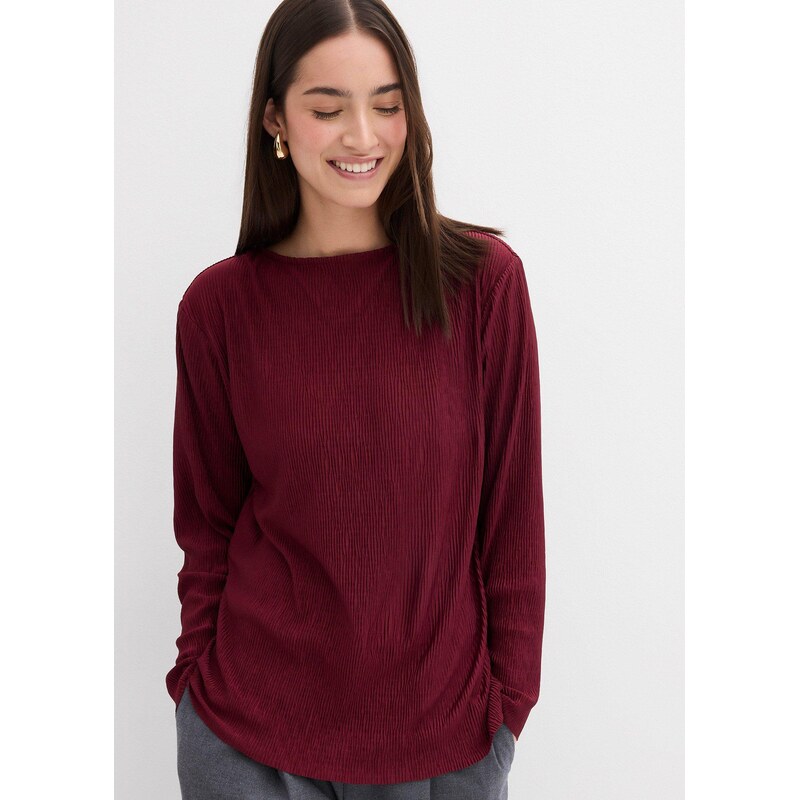 bonprix Tričko s dlhým rukávom, farba červená 66023141