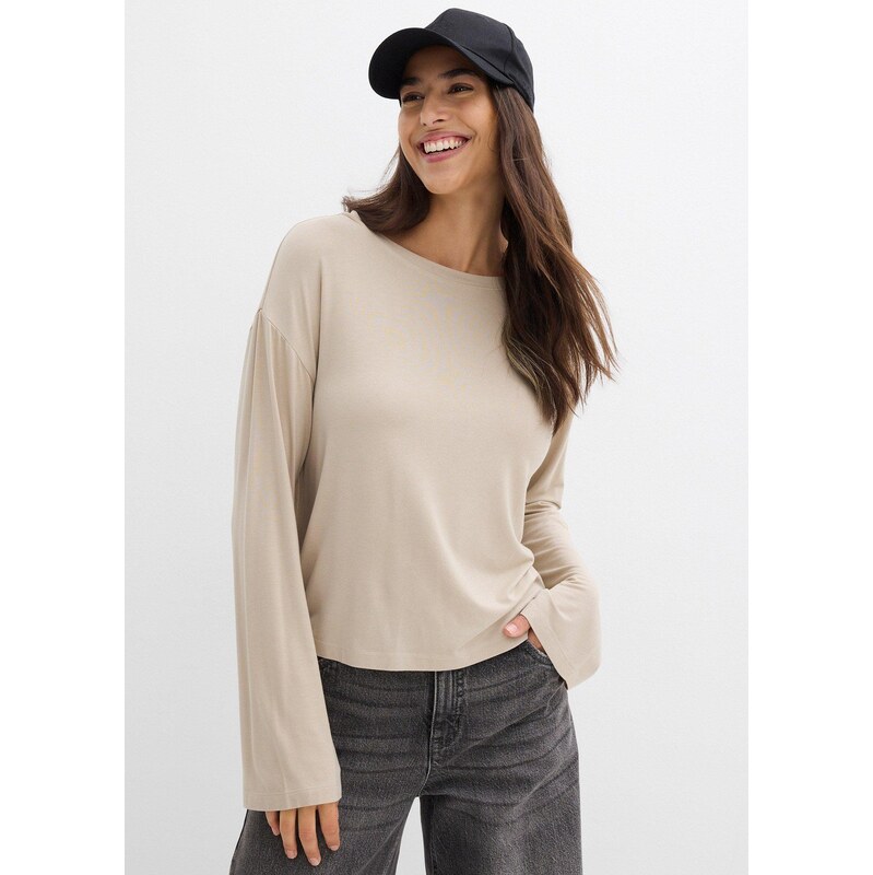 bonprix Tričko oversized z padavého viskózovo-elastického mixu, farba 65806458