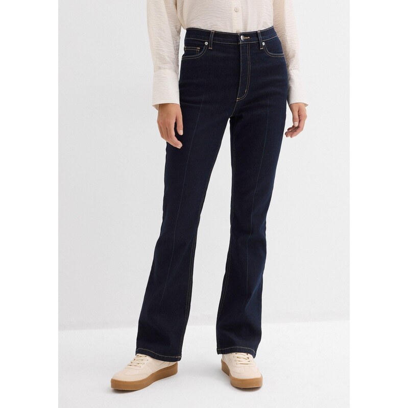 bonprix Džínsy bootcut, vysoký pás, farba modrá 65806543