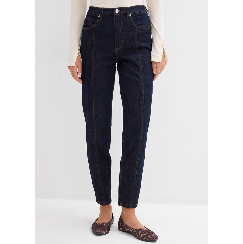 bonprix Mom-džínsy, High Waist, strečové, farba modrá 65806564