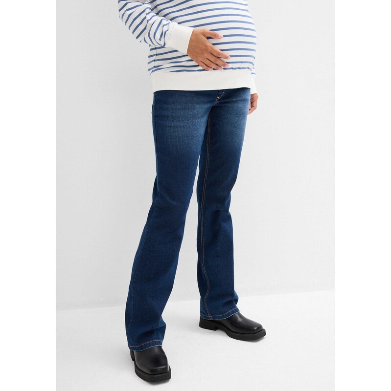 bonprix Materské džínsy, Bootcut, farba modrá 65806777