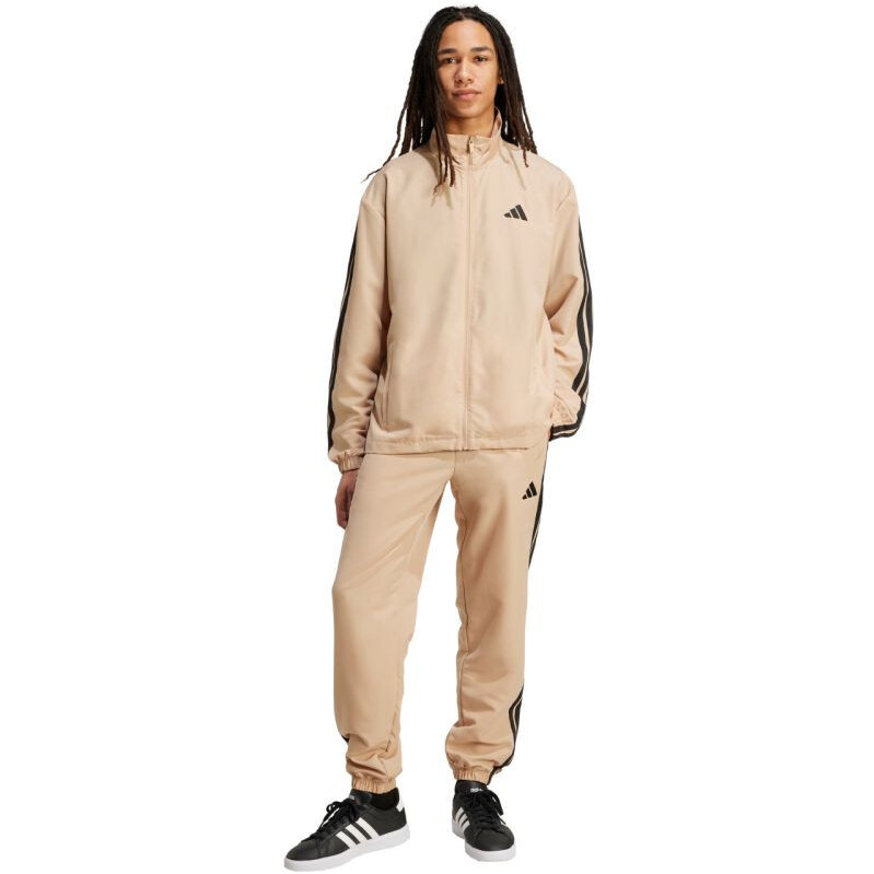 Pánske tepláky adidas Sportswear Basic 3-Stripes Woven Tracksuit Beige 65807964