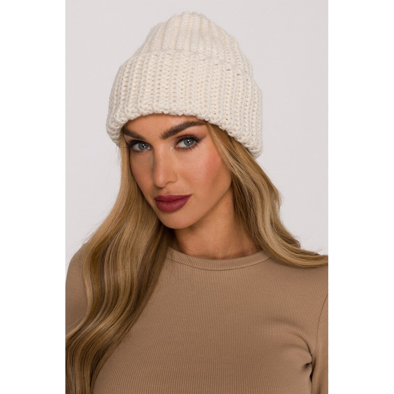 Moe M895 Rebrovaná čiapka - ecru 67711454