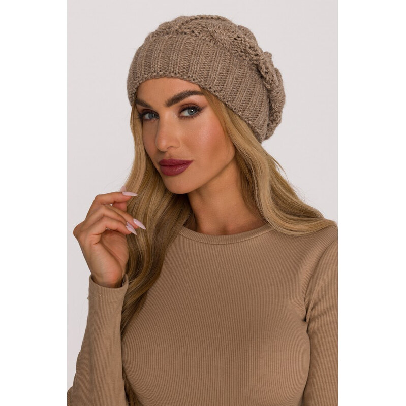 Moe M897 Pletená káblová čiapka - béžová 67711460