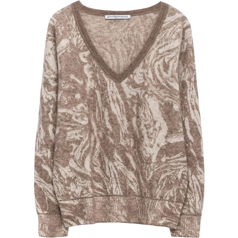 Adolfo Dominguez Sveter tmavobéžová / prírodná biela 65889770