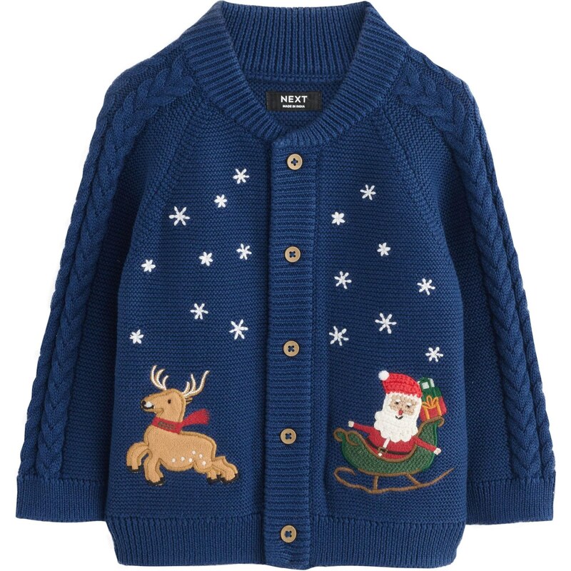 Next Kardigán Christmas námornícka modrá / tmavozelená / červená / 65814675