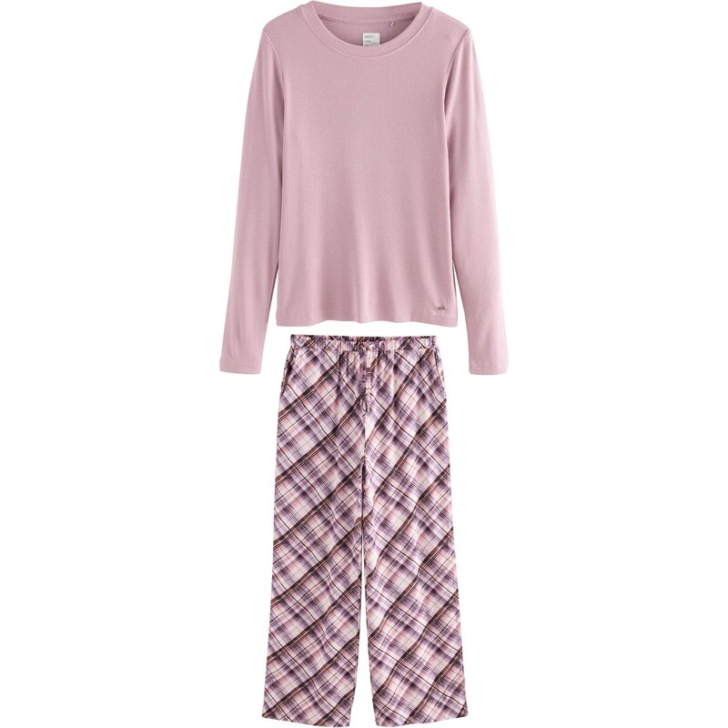 Next Pyžamo svetlofialová / staroružová / tmavočervená / biela 65815304