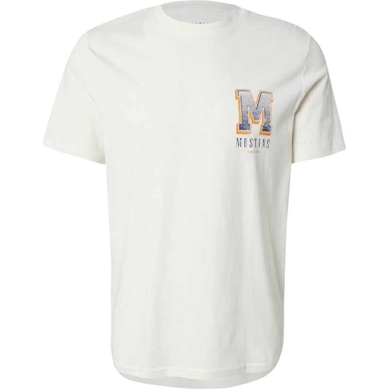 MUSTANG Tričko Style Austin šedobiela 65816924