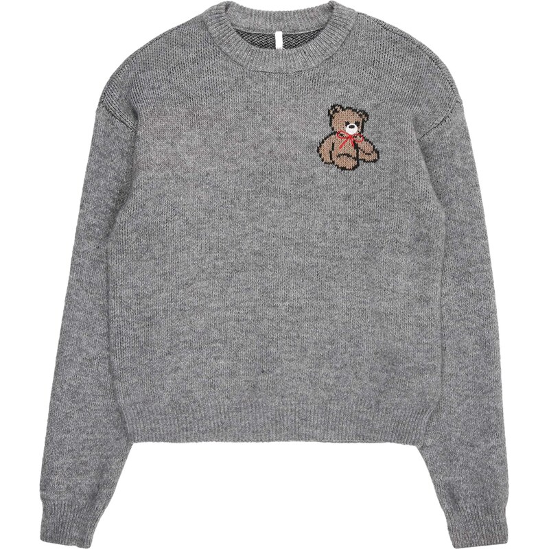 ONLY GIRLS Sveter hnedá / sivá melírovaná / biela 65816952