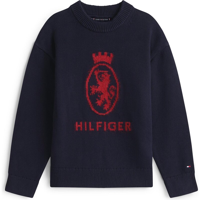 TOMMY HILFIGER Sveter námornícka modrá / rubínová 65816981