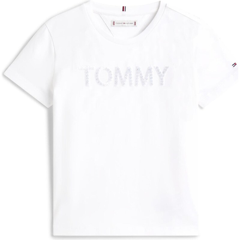 TOMMY HILFIGER Tričko strieborná / biela 65816980
