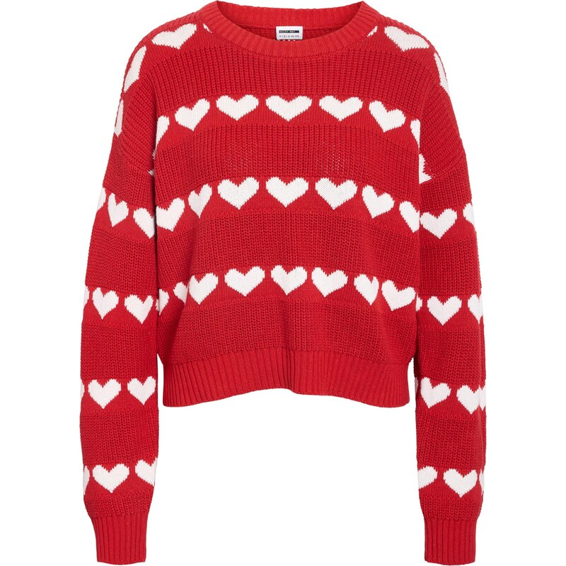 Noisy may Sveter NMBLITZEN purpurová / biela 65853437