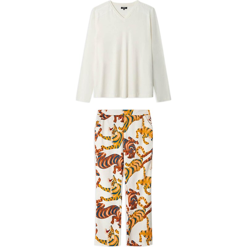 Gisela Pyžamo nebielená / oranžová / oranžovo červená 65891631