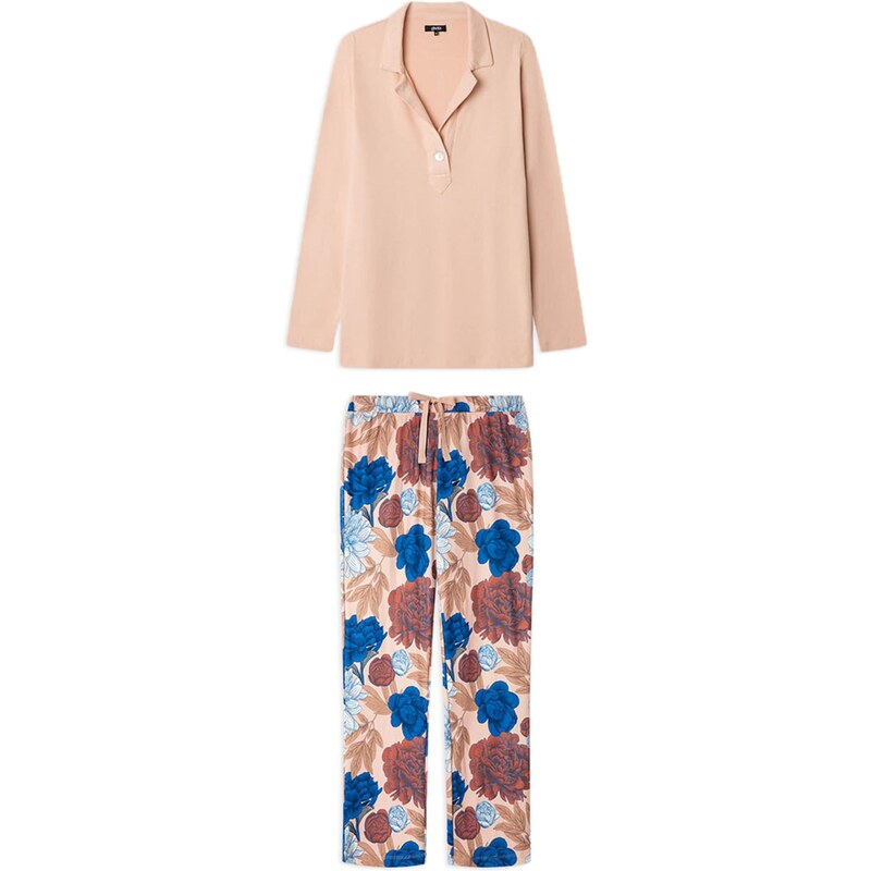Gisela Pyžamo béžová / modrá / rosé / oranžovo červená 65891636