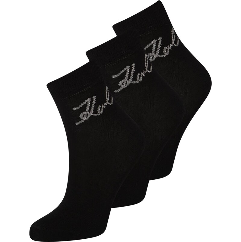 Karl Lagerfeld Ponožky svetlosivá / čierna 65893069