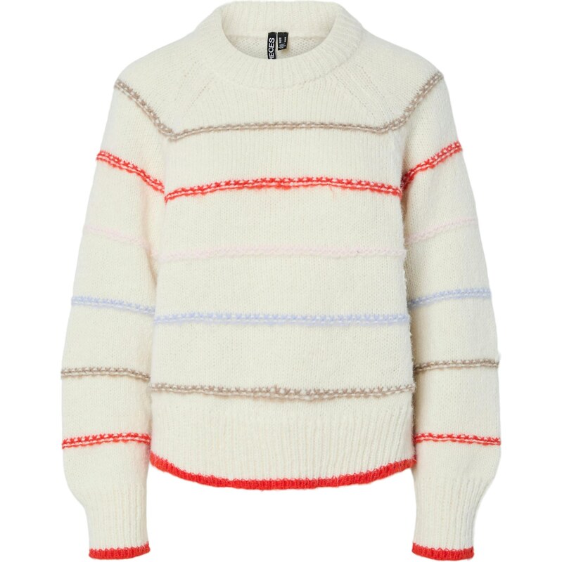 PIECES Sveter PCNELIA krémová / svetlomodrá / svetlohnedá / jasne 65890947