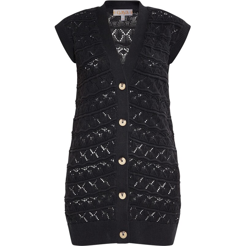 Gaya Pletená vesta čierna 65843395