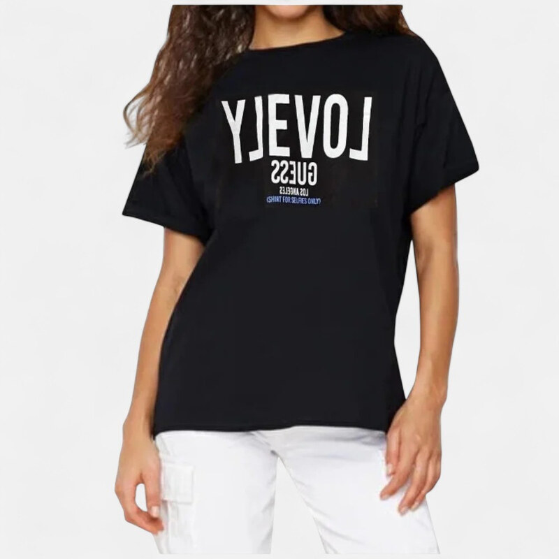 Dámské černé triko Guess M56448 65822860