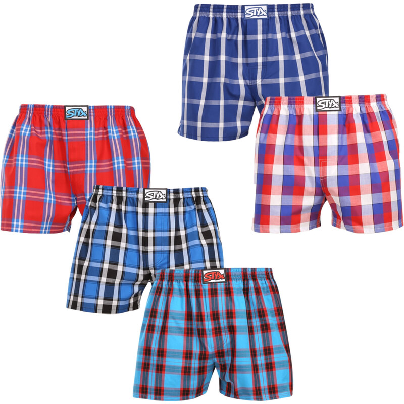5PACK pánske trenky Styx klasická guma nadrozmer viacfarebné (5E110610 65826837