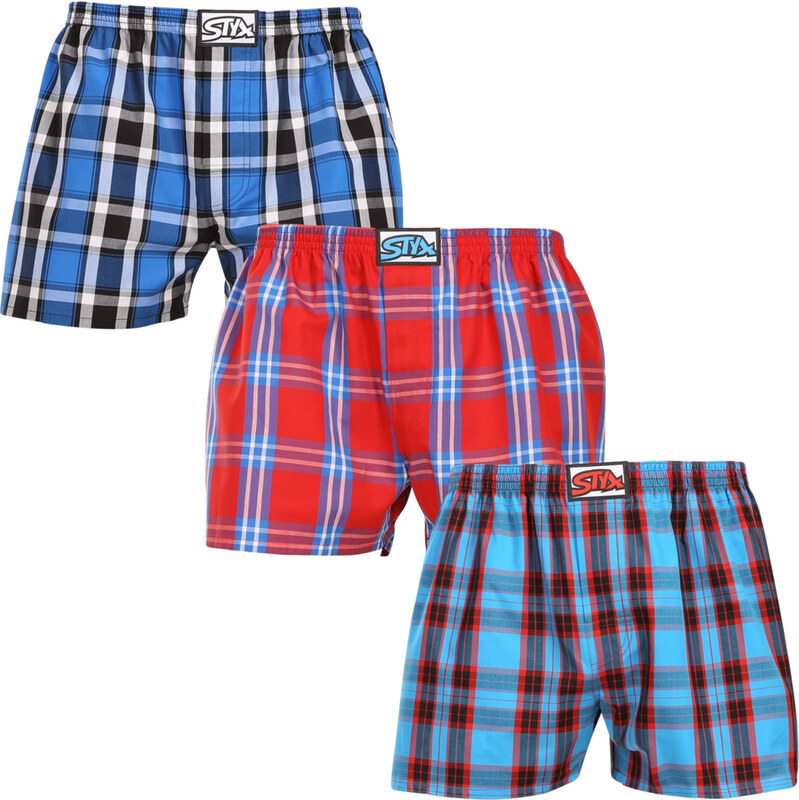 3PACK pánske trenky Styx klasická guma nadrozmer viacfarebné (3E110810 65823026