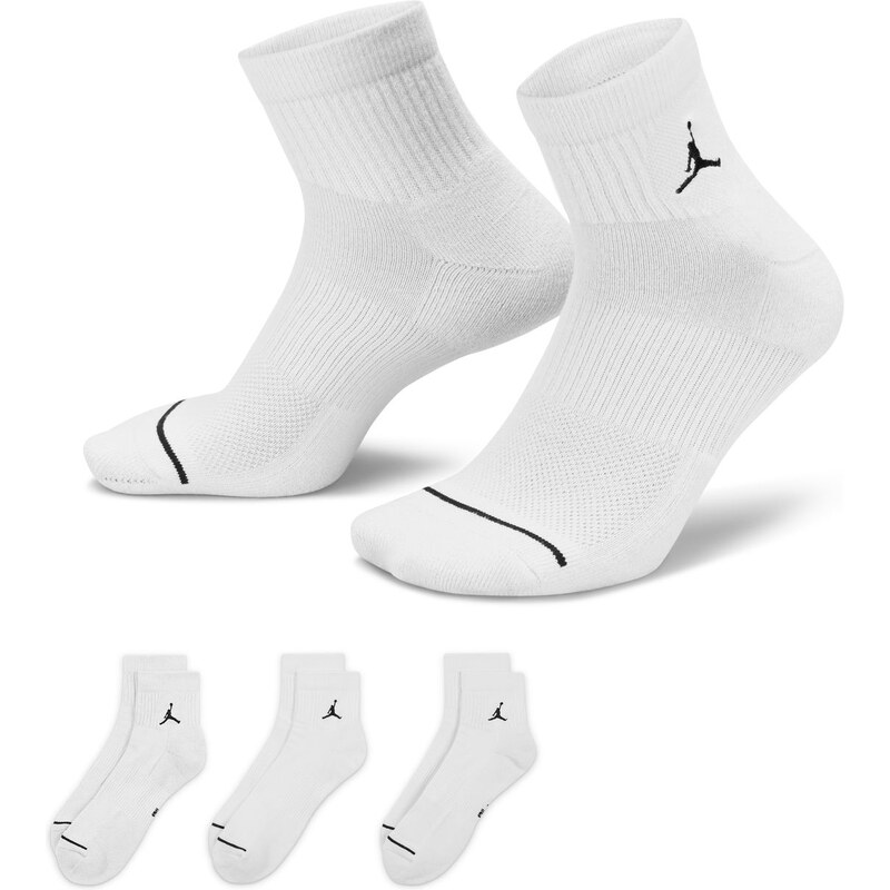 Jordan Everyday Ankle Socks 3-Pack White - Unisex - Ponožky Jordan - 66358618