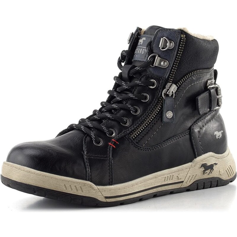 Mustang šnurovacia členková obuv black 15M0092001 65826299