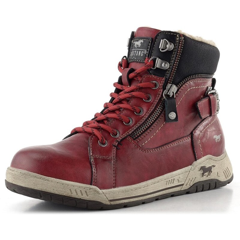 Mustang šnurovacia členková obuv red 15M0092001 65826300