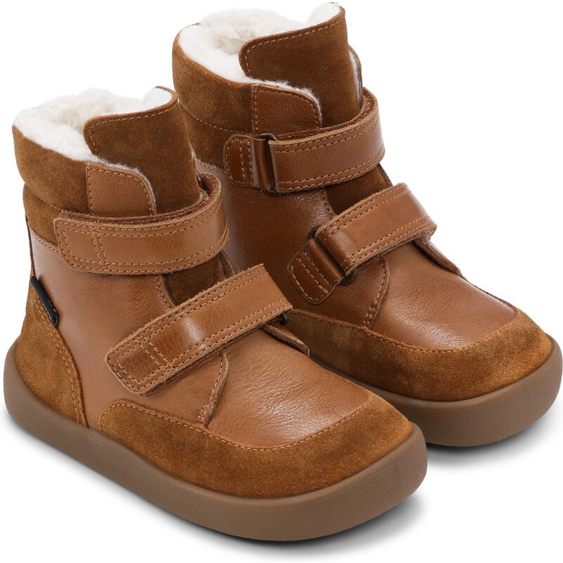 Detské zimné barefoot topánky Bundgaard BASIL Cognac s TEX membránou a 65842456