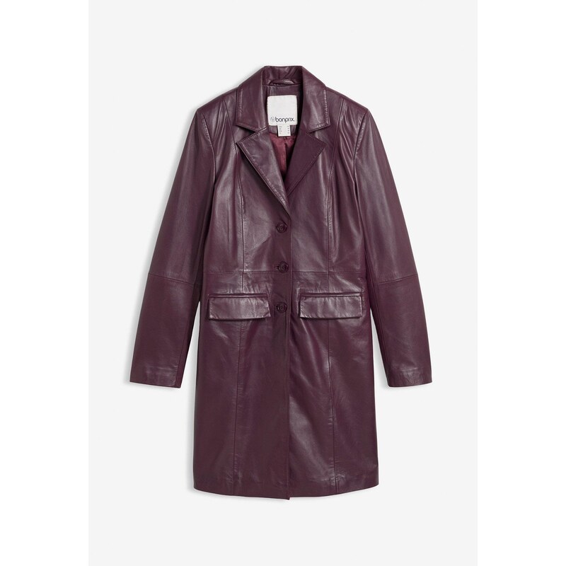 bonprix Krátky blejzer, jahňacia koža nappa, farba hnedá 62055287