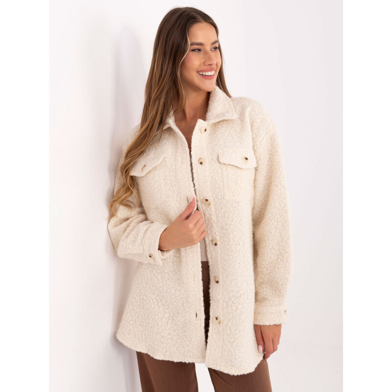 BASIC Smotanová dámska košeľová bunda IT-KR-1709.85-light beige 65832128
