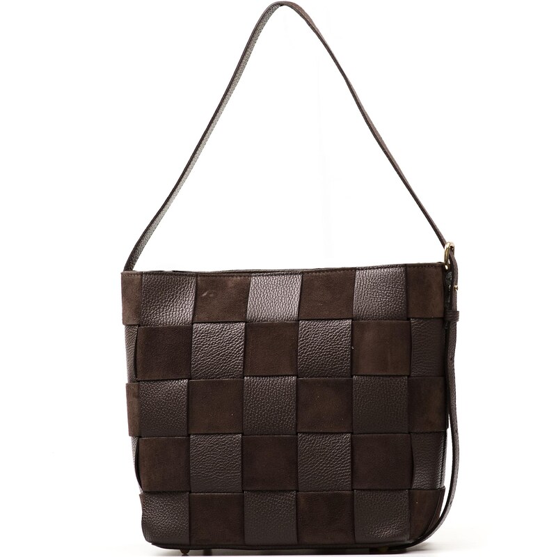 Blaire Kožená kabelka Ambara tmavo hnedá 65828675