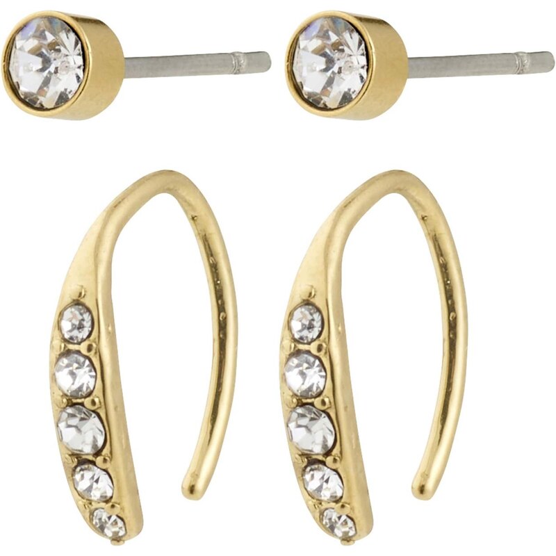 Pilgrim Náušnice Gionni zlatá / priehľadná 65835391