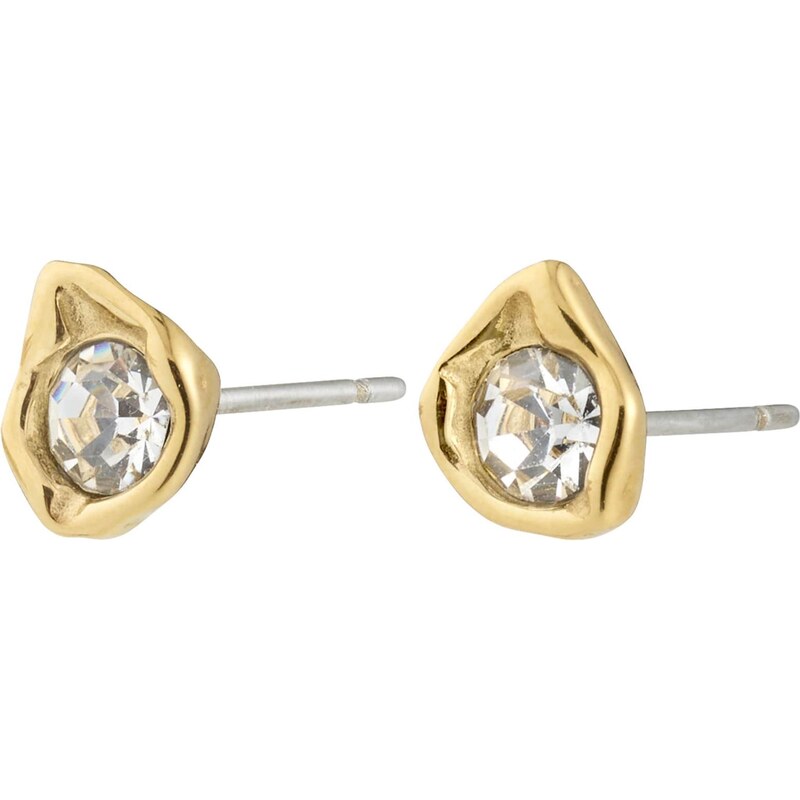 Pilgrim Náušnice Kota zlatá / priehľadná 65835392