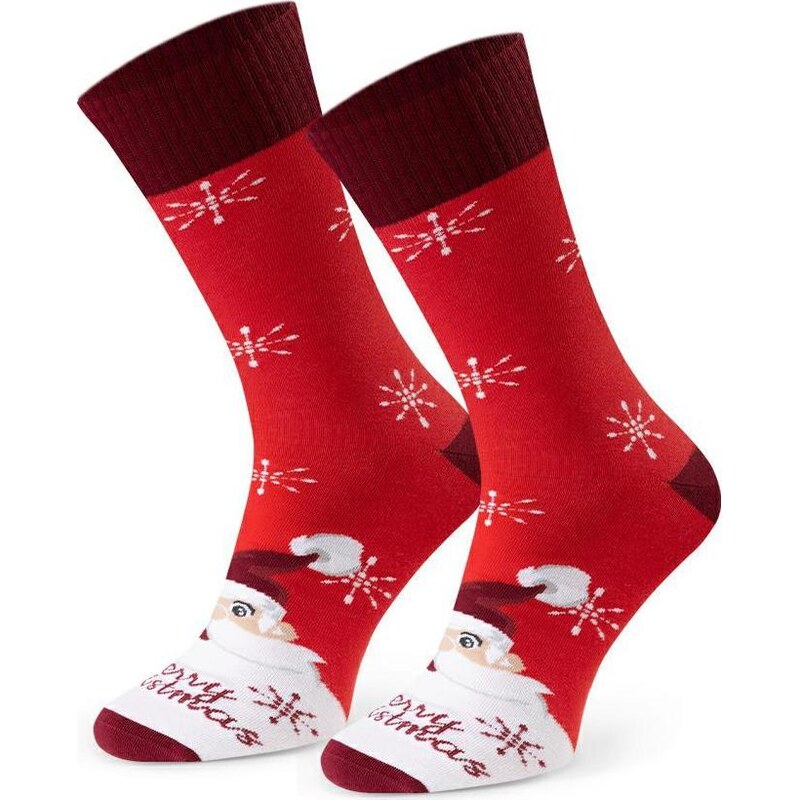 BASIC Červené pánske vianočné ponožky Art.136 KL161, RED 65832150