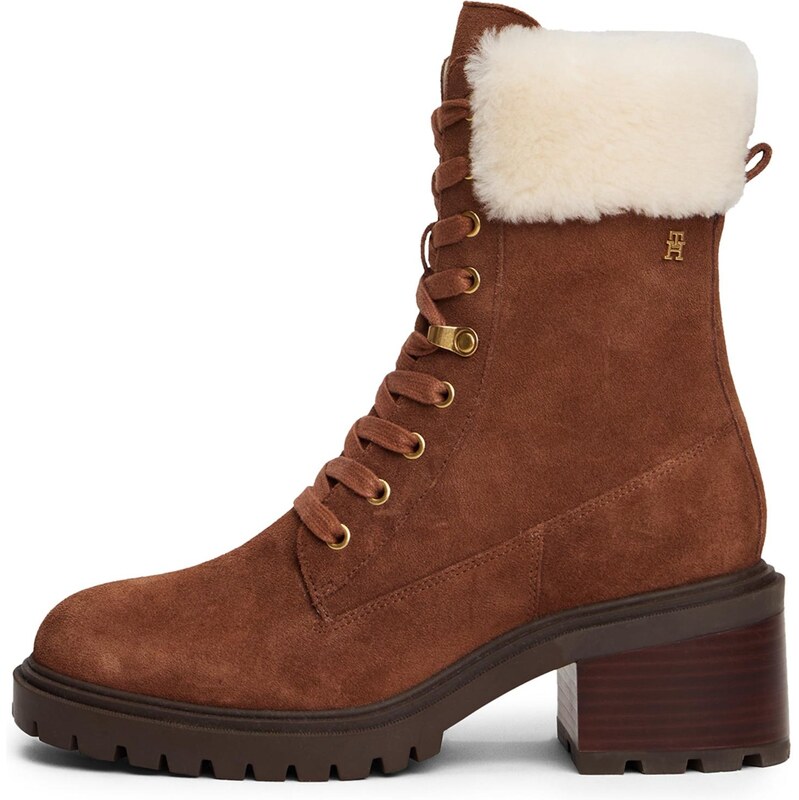 TOMMY HILFIGER Šnurovacie členkové čižmy hnedá 65836042