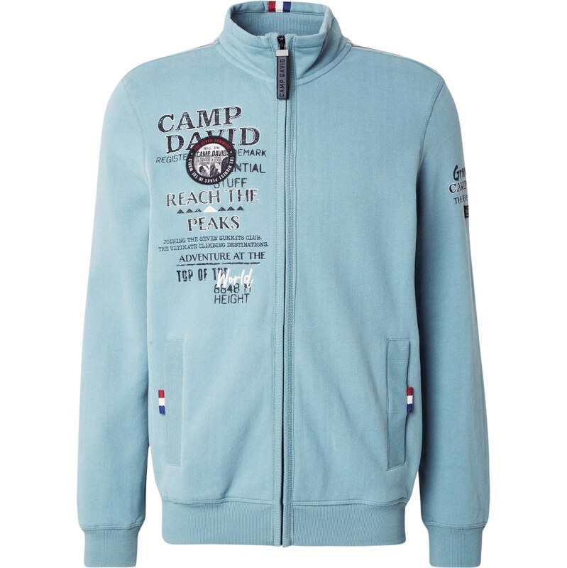 CAMP DAVID Tepláková bunda svetlomodrá / tmavomodrá / krvavo červená / 65836201