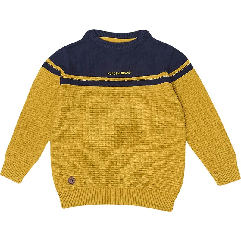 KOROSHI Sveter námornícka modrá / horčicová 65893080