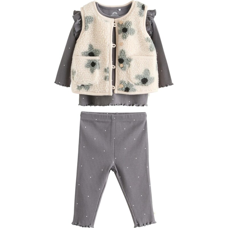 Next Set tmavosivá / pastelovo zelená / čierna / biela ako vlna 65893578