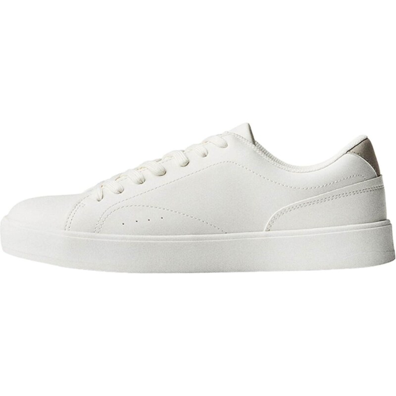 Bershka Nízke tenisky tmavobéžová / biela 65895215