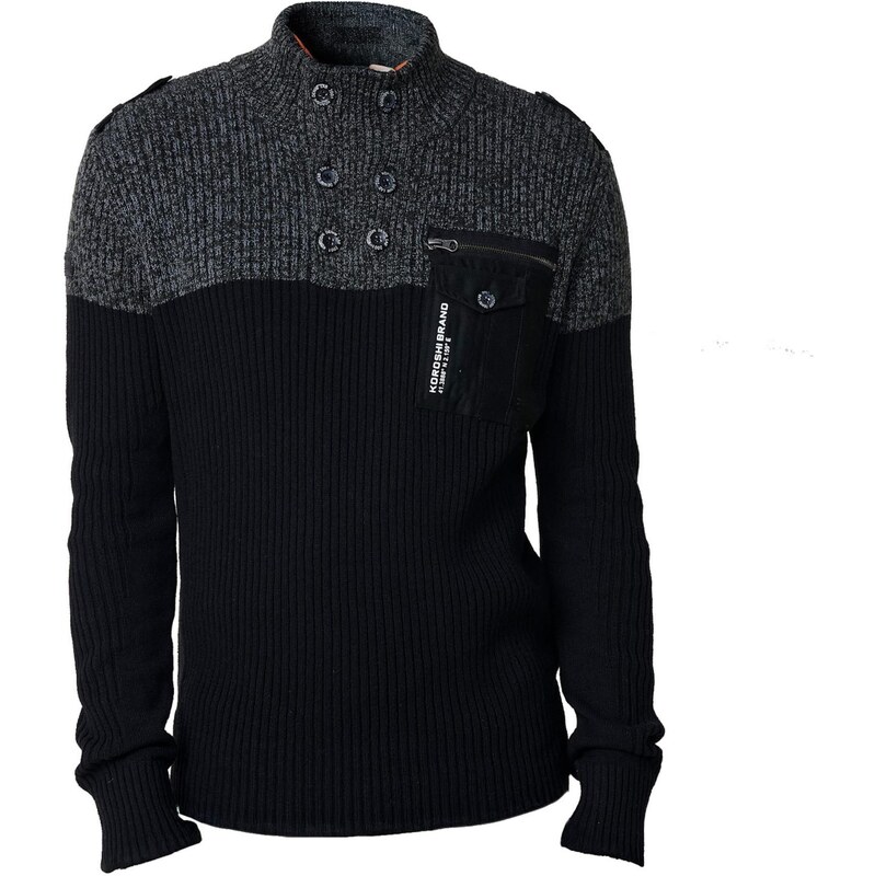 KOROSHI Sveter tmavosivá / čierna 65895828