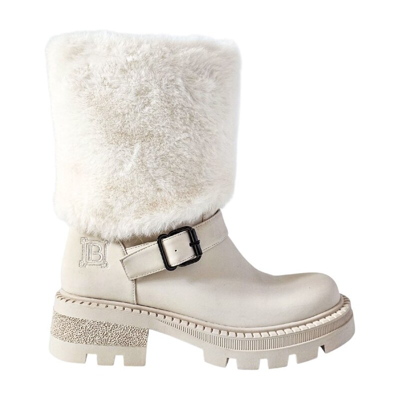 Krémové členkové čižmy Laura Biagiotti Matt Chalk 65839081