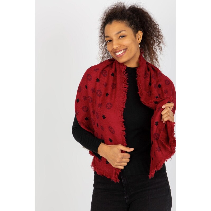 MladaModa Dámsky šál so vzormi model 505155 červený 65842679