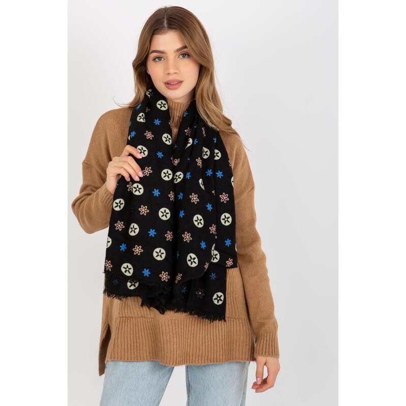 MladaModa Dámsky šál so vzormi model 505155 čierny 65842681