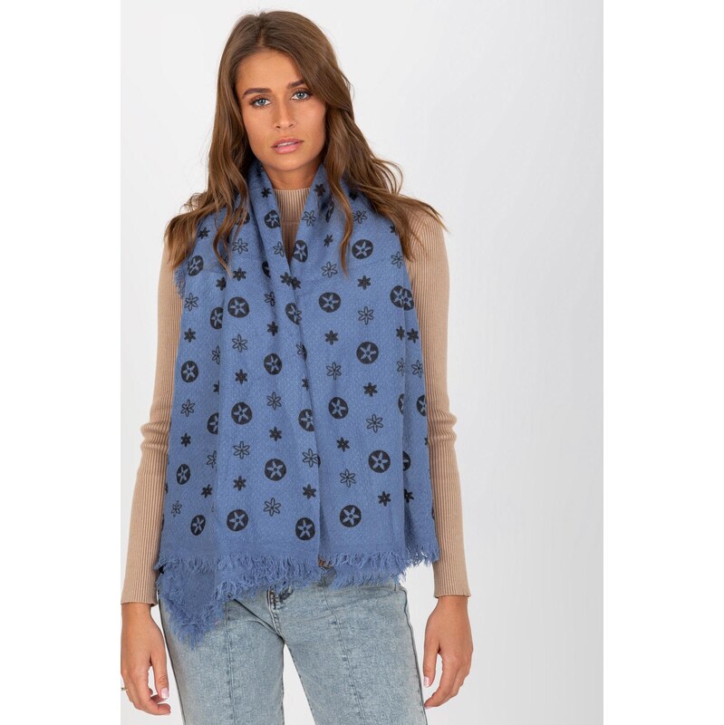 MladaModa Dámsky šál so vzormi model 503189 farba džínsová 65842688