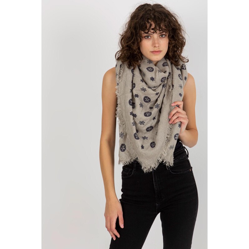 MladaModa Dámsky šál so vzormi model 503189 šedý 65842692