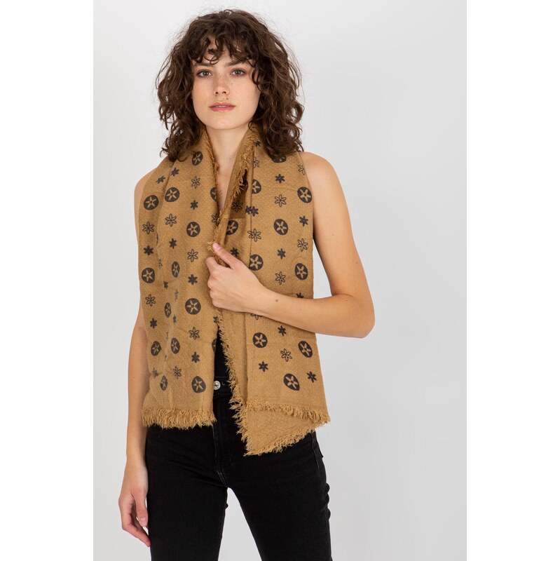 MladaModa Dámsky šál so vzormi model 503189 farba camel 65842691